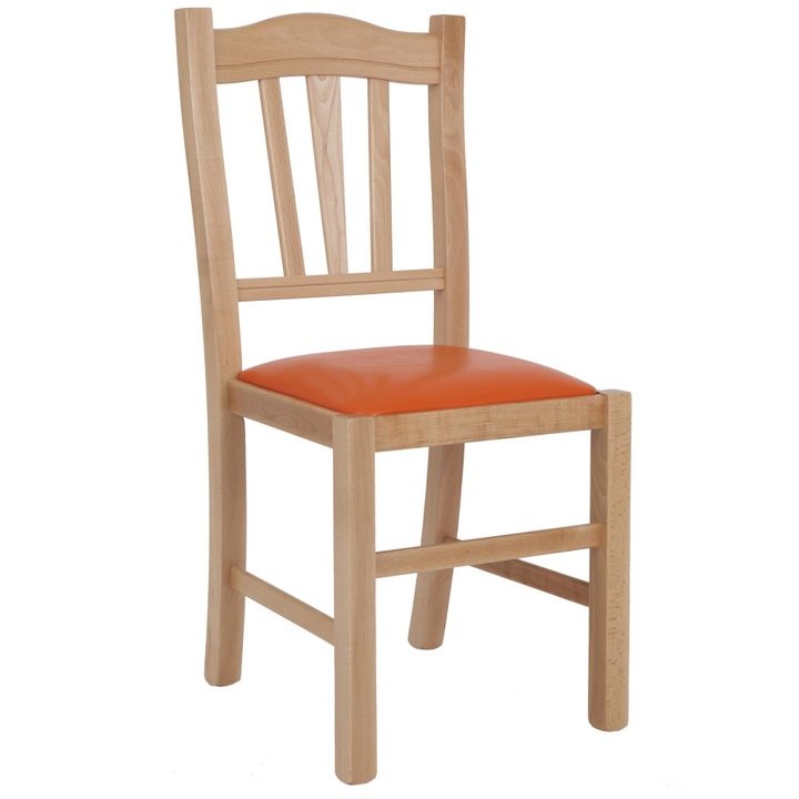 Silvana szék, kárpitozott, narancssárga műbőr, 44x50x95cm