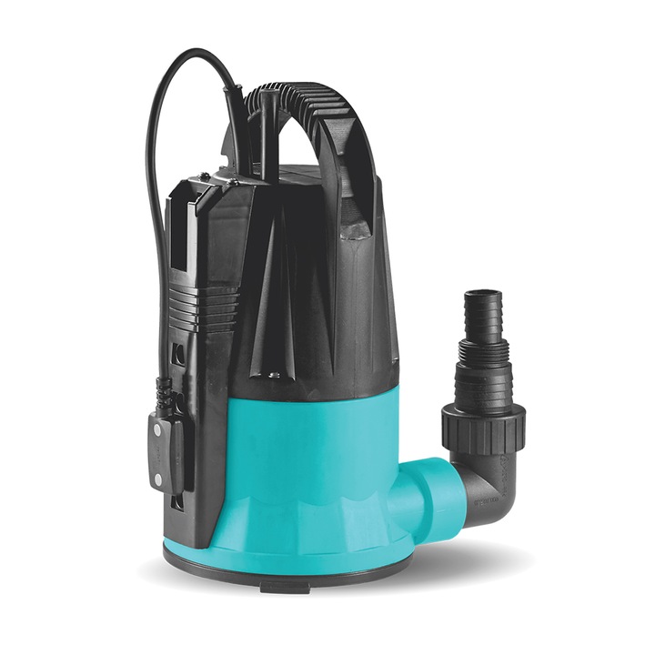 Pompa de apa submersibila, AQUATECH, 400 W, debit 7300 l/h, inaltime pompare 7 m, cablu 10 m, particule 5 mm, IPX8, culoare verde/negru