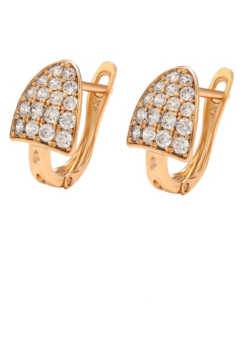 Cercei dama, Joella, Jewelry Collection, cu cristale stralucitoare, aurii, one size