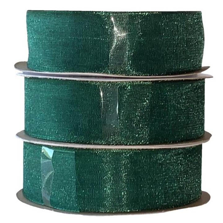 Szalag 12 mm, Kufer, 32 m, dekoratív, zöld