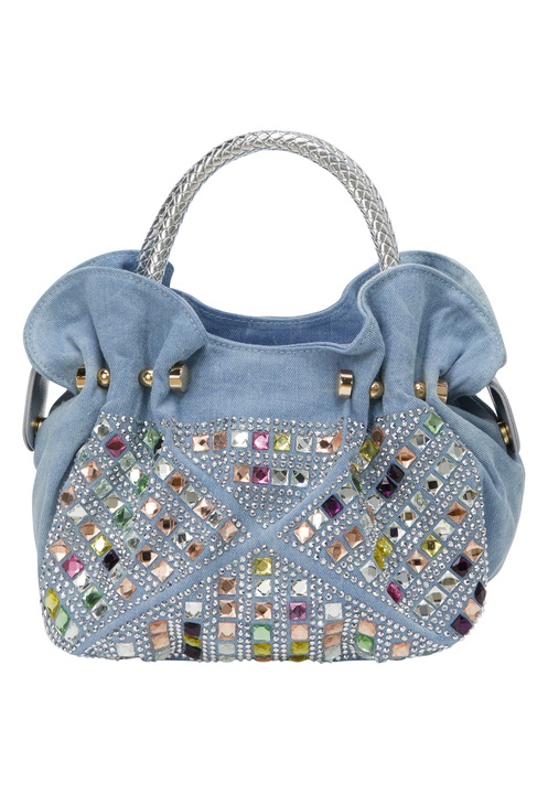 Geanta dama Joella, structura, model romb, jasnoniebieski, one size