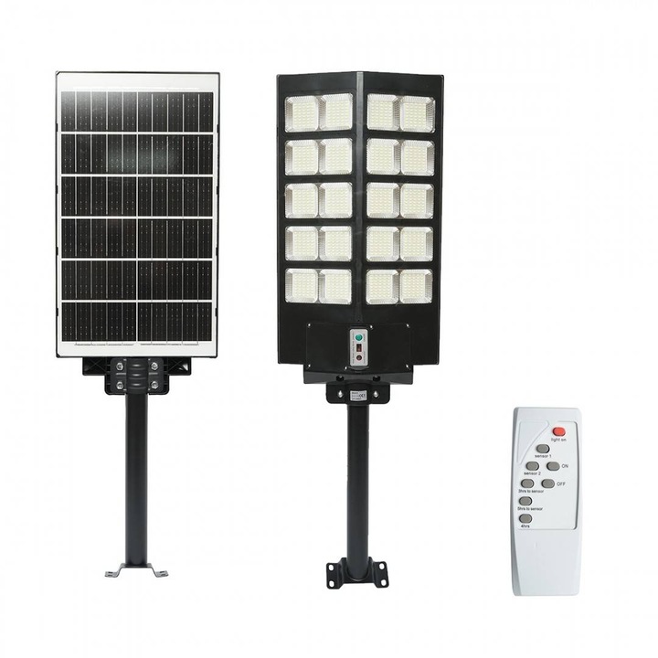 Lampa solară LED 400W cu panou solar și telecomandă, 6500K, 678x340mm
