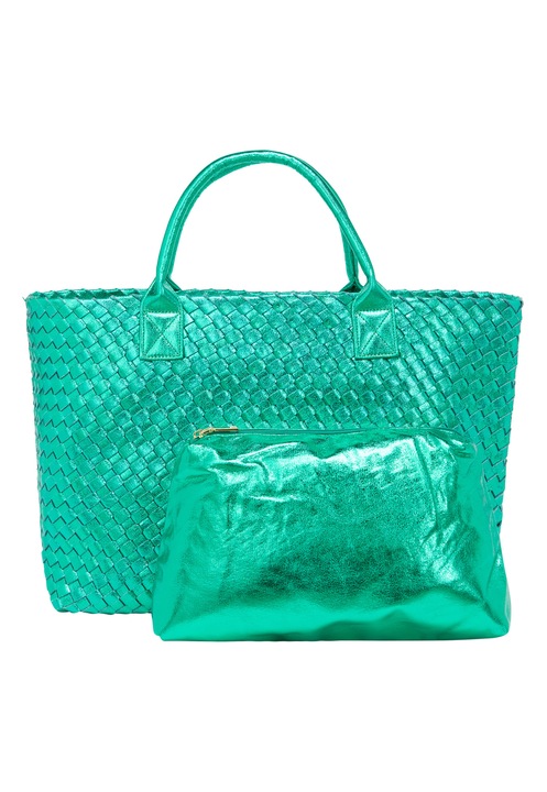 Joella trapéz táska szett 2 az 1-ben, türkiz, egy méret