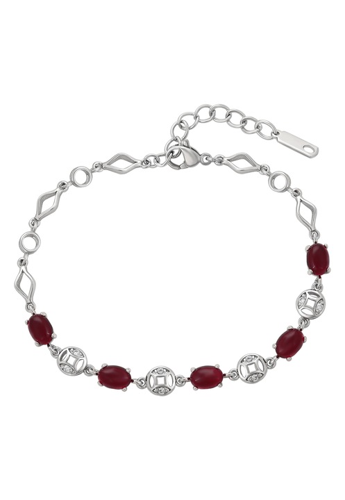 Bratara dama, Joella, argintiu/rosu