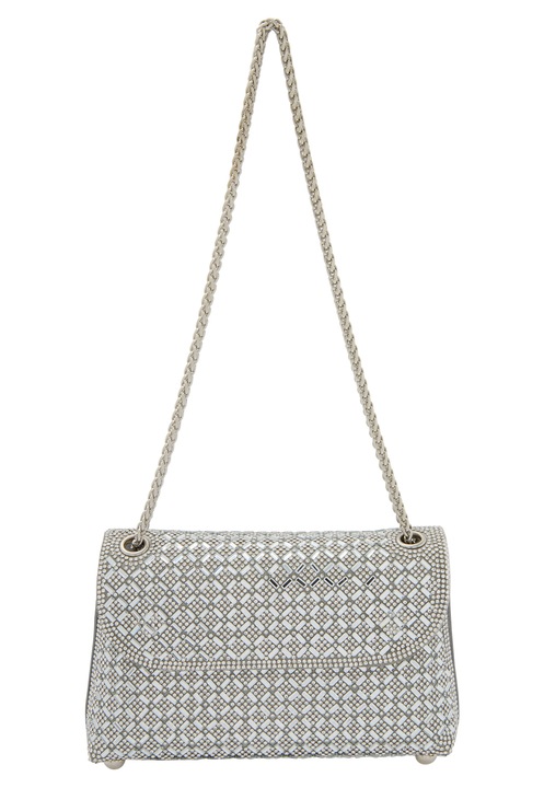 Női táska Joella, ezüst, egy méret, rombusz mintázatú és elegáns lánc