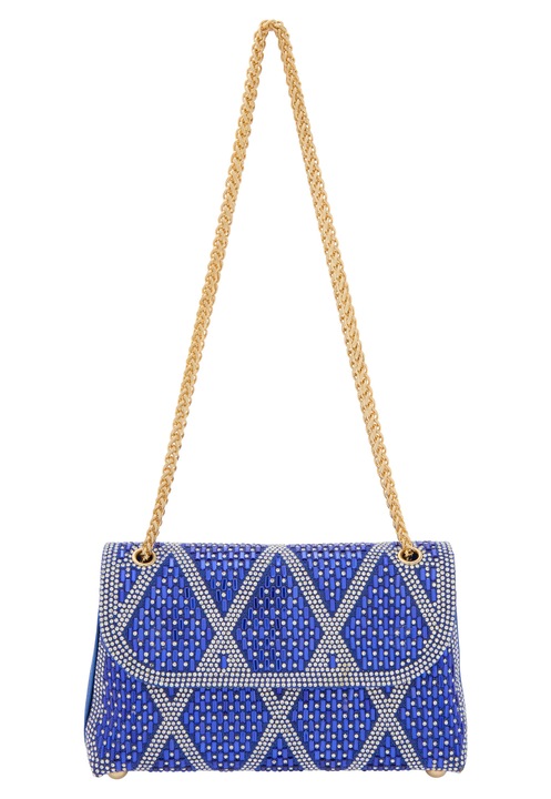 Joella női táska, kék, egy méret, strukturált design, csillogó részletekkel