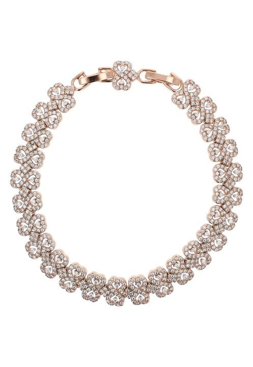 Bratara dama, Joella, aurie, marime unica, din cupru, cu cyrkonii