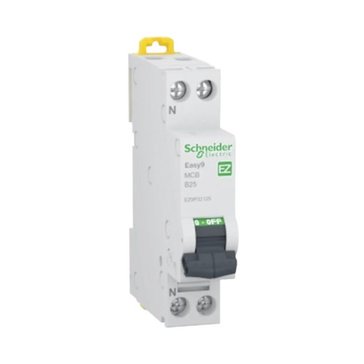 Schneider Easy9 1P+N 25A automata biztosíték, B karakterisztika, 230V, 1 darab