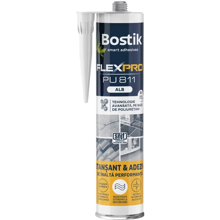 Adeziv Bostik PU 811 FlexPro 300 ml, alb, pentru asamblare și montaj