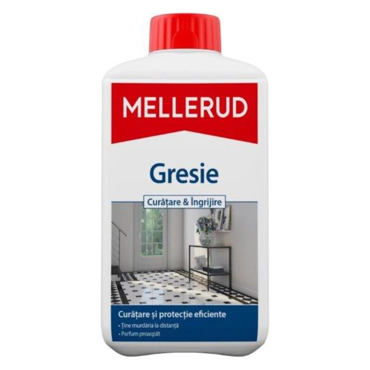 Solutie de ingrijire Mellerud pentru gresie, 1 L, curata si lustruieste