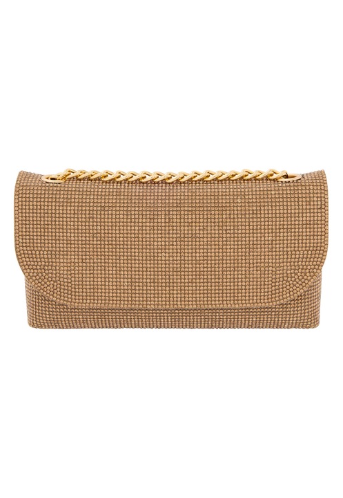 Joella női táska, arany, egy méret, 100% PU anyag, texturált design fém lánccal