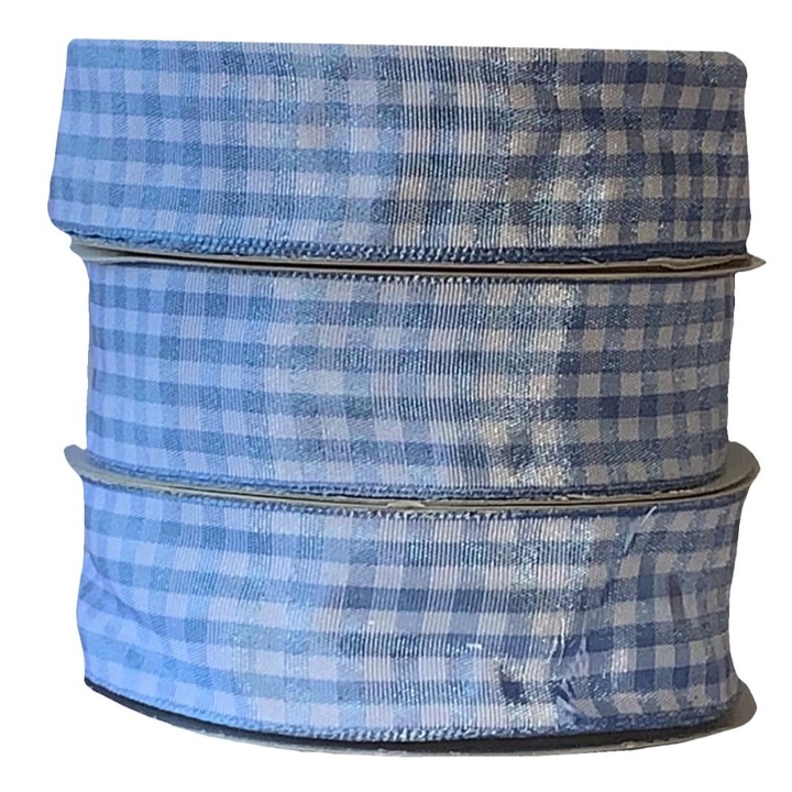 Rola de panglica cu carouri, Kufer, 12mm, 22m