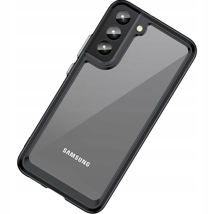 Husa telefon Hurtel Outer Space Case pentru Samsung Galaxy S22+, etui rigid cu rama flexibila, transparent, negru