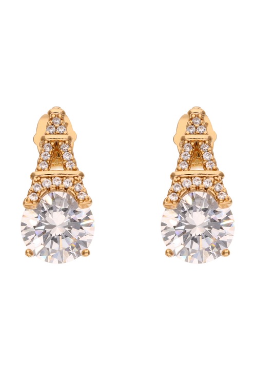 Cercei dama Joella, aurii, din cupru, design elegant, parte a Colectiei Bijuterii