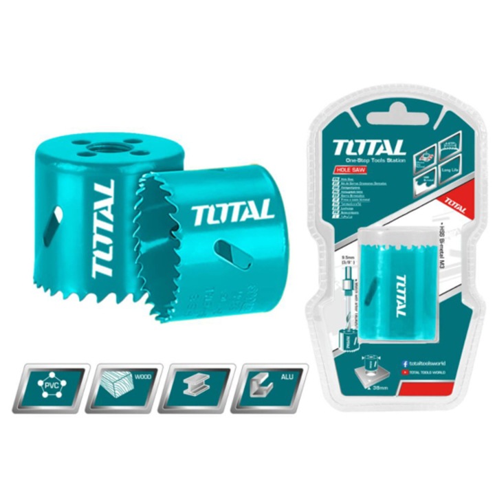 Carotă profesională Total bimetal O 64 x 38 mm, pentru metal și plastic, set 1 bucată