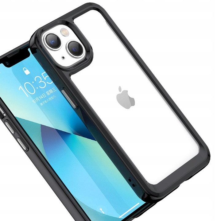Husa telefon Hurtel Outer Space Case, etui rigid cu rama flexibila, transparent, pentru iPhone 14 Plus