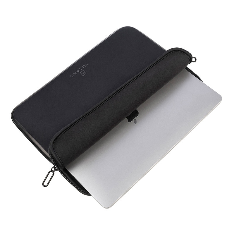 Husa neopren pentru MacBook Pro 14, TUCANO Elements 2, anti-alunecare, neagra, 34x24,5x2cm
