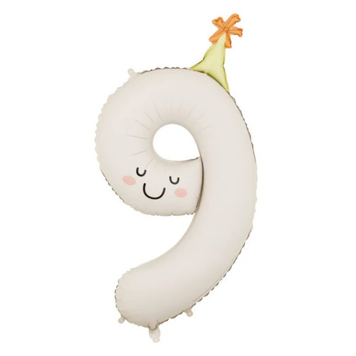 Balon folie Cifra 9 Crem (86 cm)