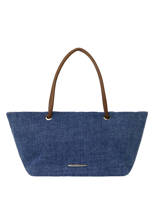 Joella női tote táska, kék, egy méret, 100% pamut, tágas belsővel és kiegészítő pánttal
