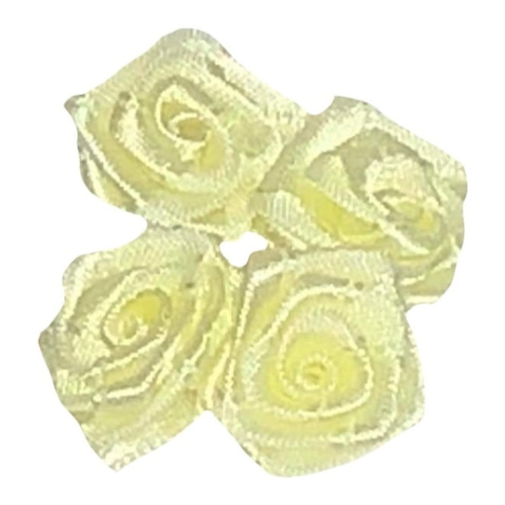 Set de flori satinate, Kufer, 20mm, crem, 10 bucati