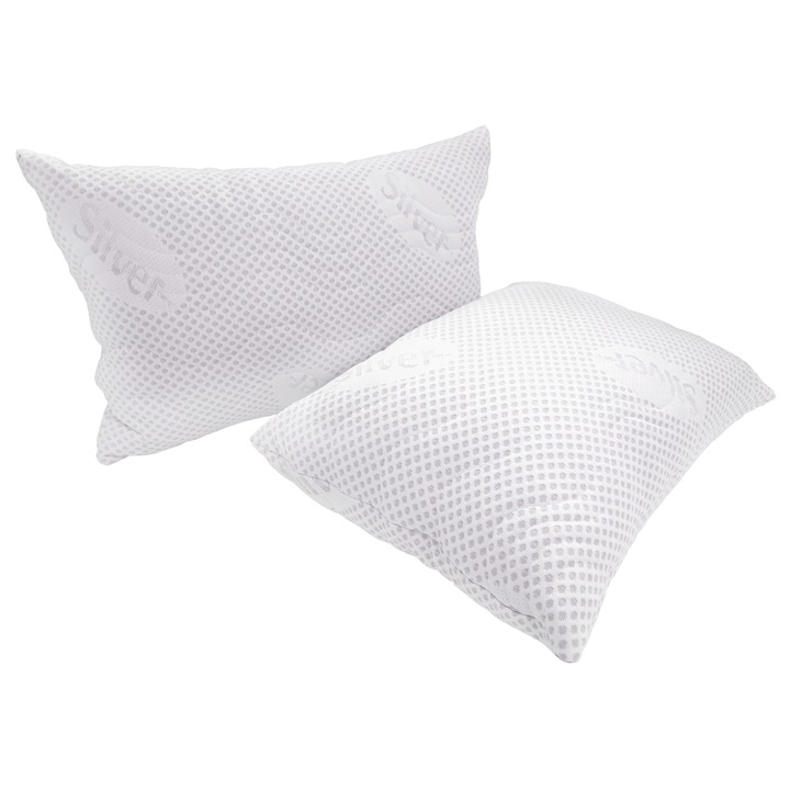 Set 2 Perne Star Moon Hotel Silver Care, 50x70, hipoalergenica, lavabile la 40°C, 50x70cm