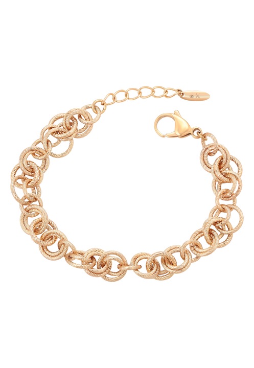 Bratara dama, Joella, margele rotunde, texturata, aurie, one size