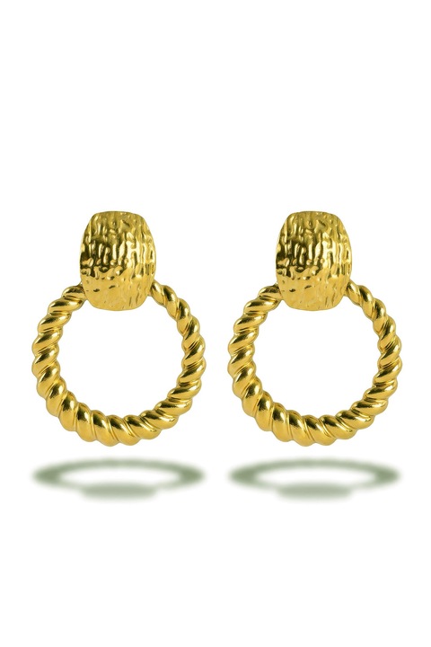 Marc Malone, Cercei rotunzi placati cu aur de 18K, Auriu