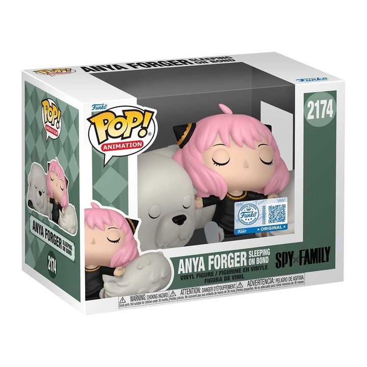 Figurina de colectie Funko POP! Animation − Spy x Family: Anya Forger Sleeping with Bond #2174