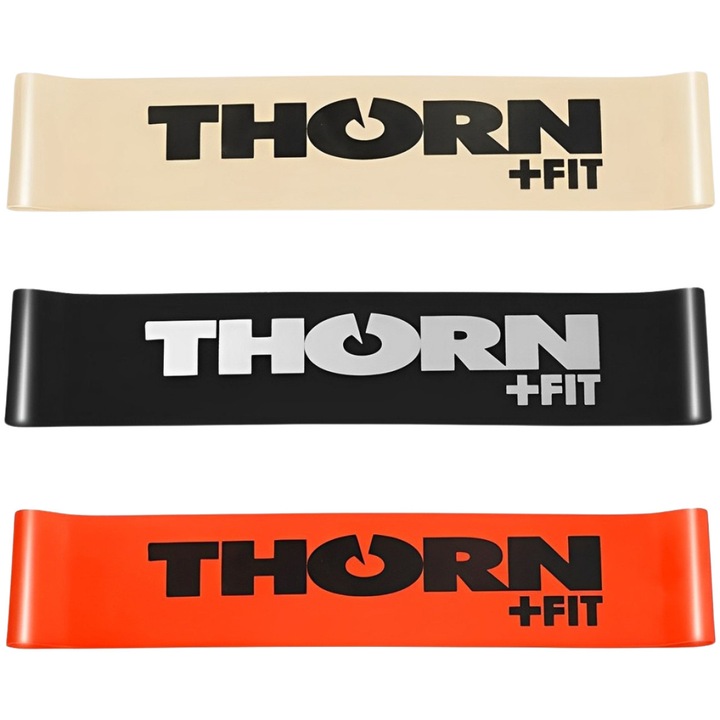 Set benzi elastice Thorn Fit, 3 bucati, 25/35/45 lb, 500x50x0,65 mm, multicolor