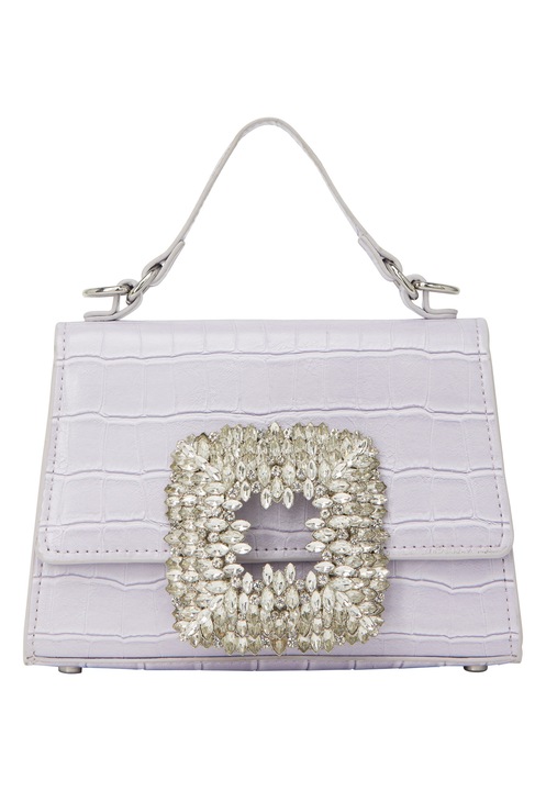 Joella női táska, lila, strukturált design, bőrhatású textúra, egy méret