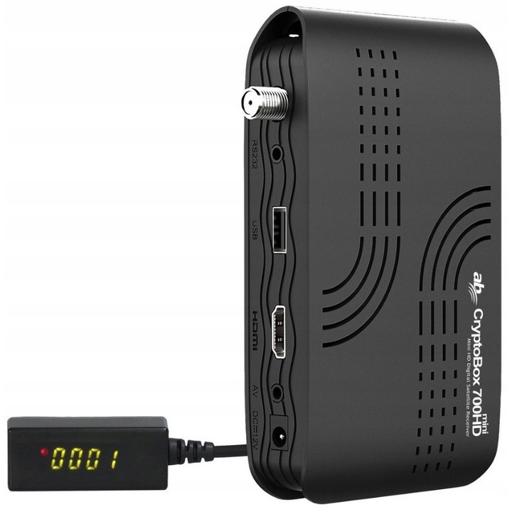 Tuner Cryptobox AB 700HD MINI DVB-S2 FullHD H.265 negru compact