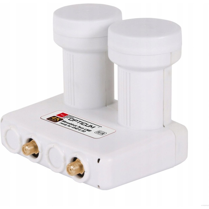 Convertor optic monobloc twin Opticum, Hotbird + Astra, 0,1 dB, 10,7-12,75 GHz, set 1 buc.