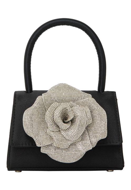 Joella női táska, fekete, egy méret, 100% poliészter anyag, elegáns virágmintás