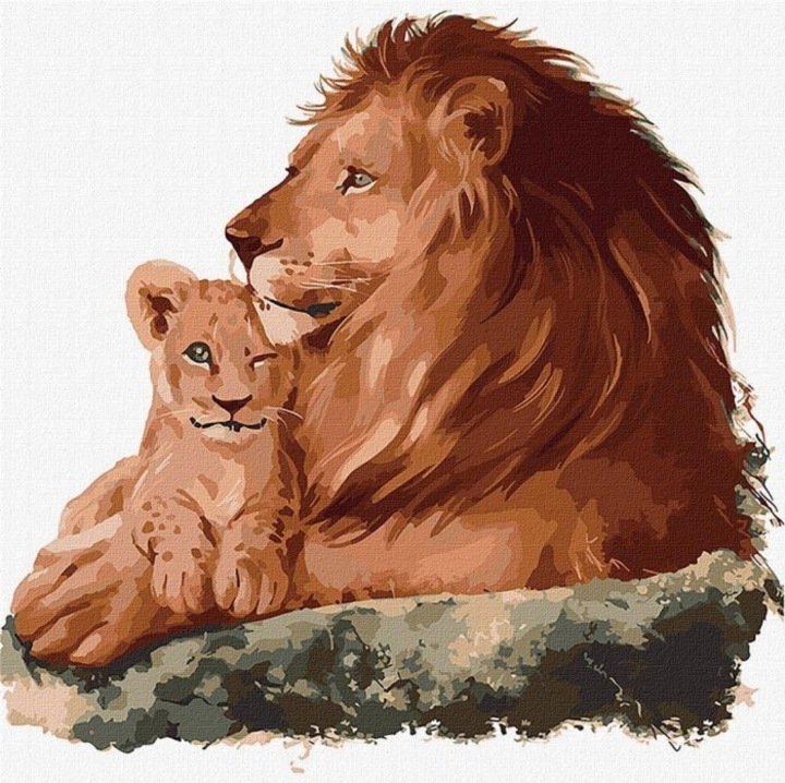 Комплект картина по номера, Идейка, лъв, 40х40см