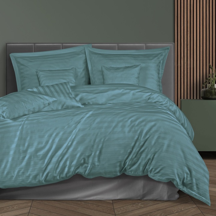 Ágynemű garnitúra, Darymex, Bamboo, türkiz, 140x200cm, 3 részes