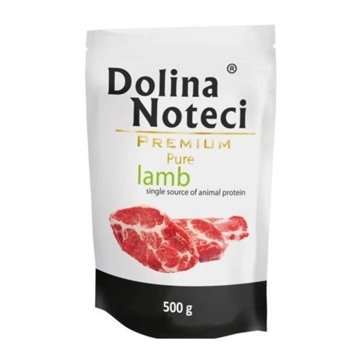 Hrana pentru caini, Dolina Noteci, 65% carne de miel, fara cereale, 500g