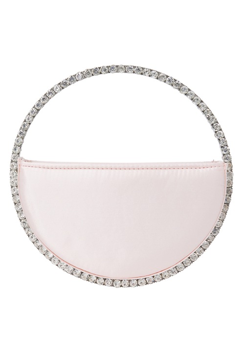 Joella női táska, rózsaszín, félhold alakú, kerek fogantyúkkal, egy méret