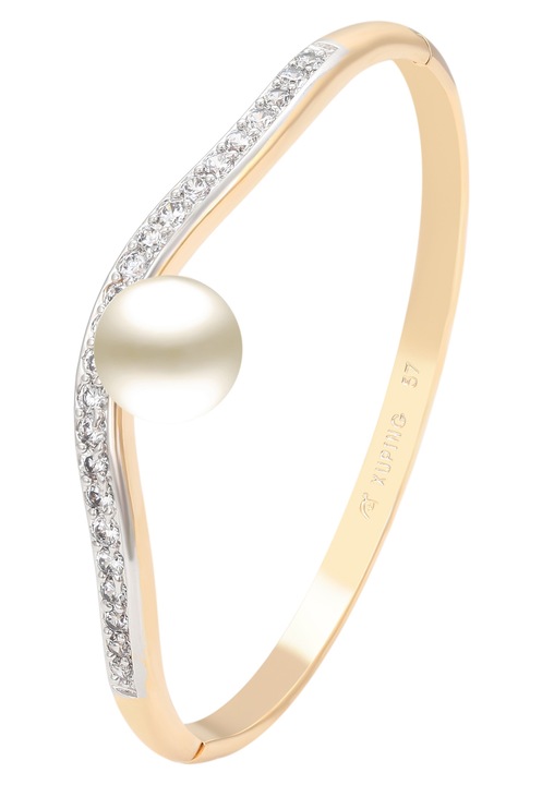 Bratara dama, Joella, aurie, inox, detalii cu zirconii, dimensiune unica