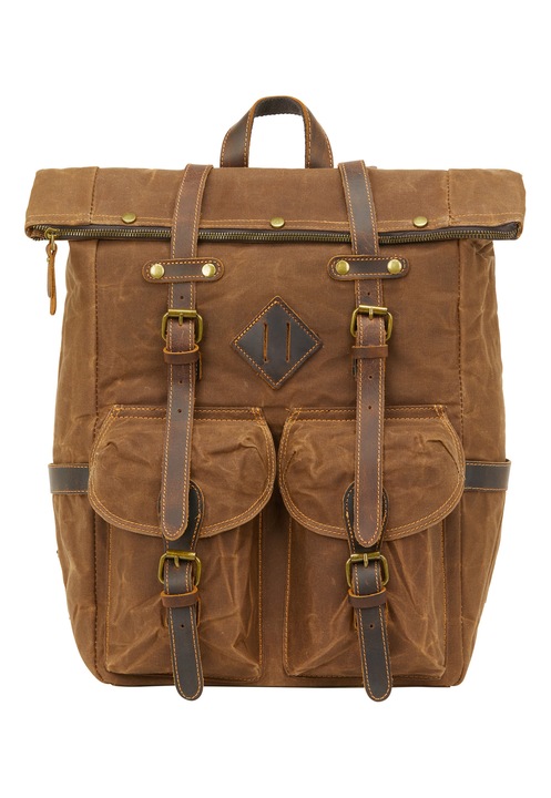 Geanta barbati, Joella, 100% bumbac, culoare bruna, one size