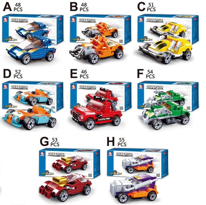 Seturi de constructie, SLUBAN, M38-B0888, 46-54 elemente, pentru copii peste 6 ani, compatibil cu alte caramizi.