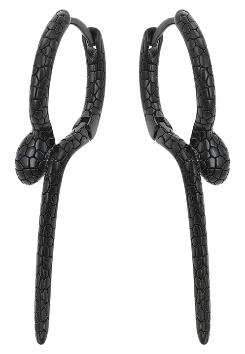 Cercei dama, Joella, motiv sarpe, negru, one size