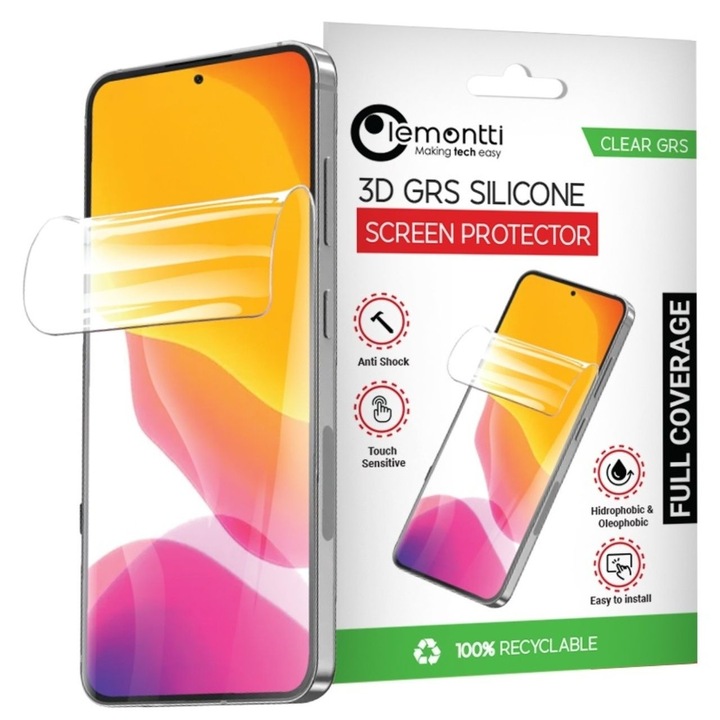 Folie protectoare ecran Lemontti Silicon 3D GRS Clear pentru Samsung Galaxy S26 Ultra, transparenta, ultraslim 0.15mm