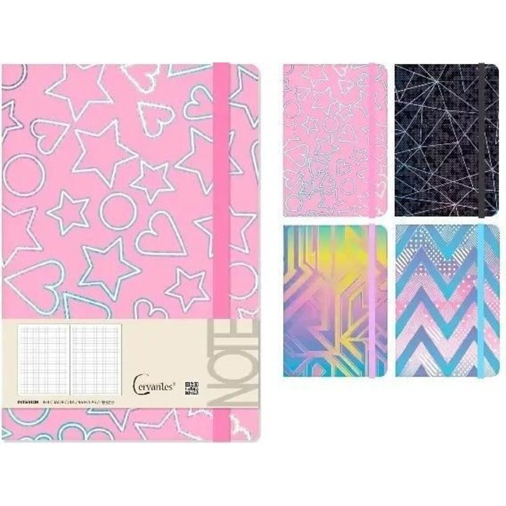 Тетрадка А5 MP Main Paper 96 листа, с ластик, микс