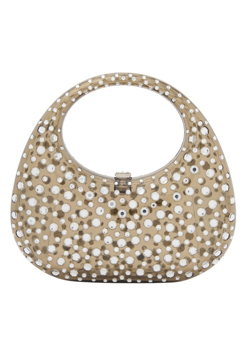 Joella női táska, Minaudiere modell, bézs, 100% akril, egy méret