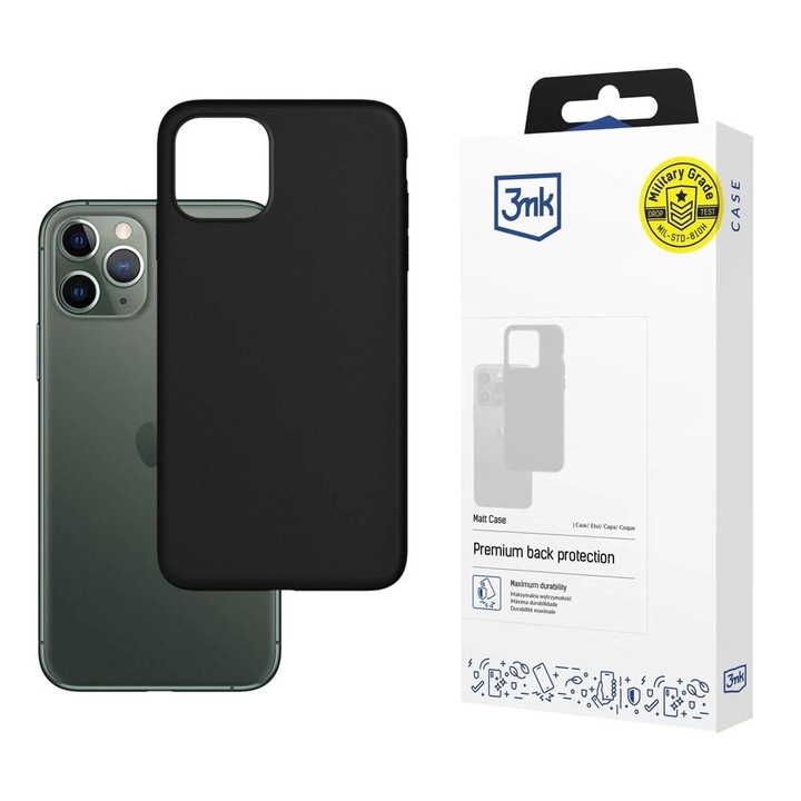 Husa protectie TPU pentru iPhone 12 / iPhone 12 Pro, 3MK, negru