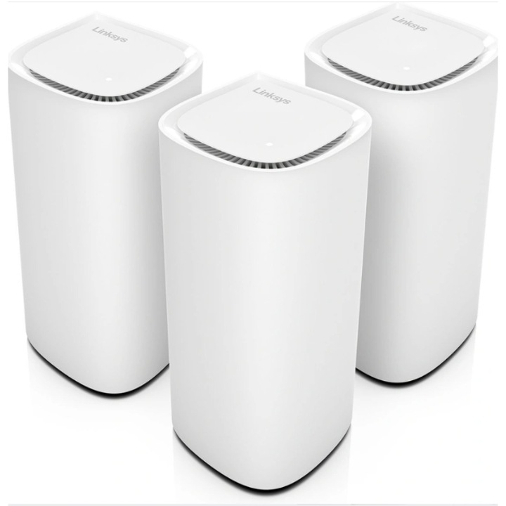 Sistem Mesh Linksys Velop MBE7003 Tri-Band WiFi 7, 3-Pack Alb