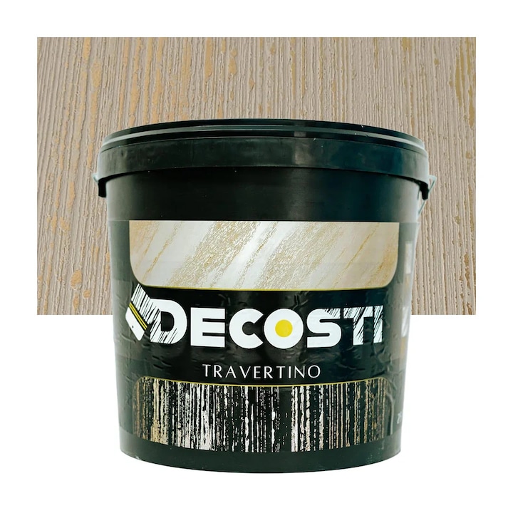Tencuiala minerala decorativa de interior Travertino, Decosti, 25 kg