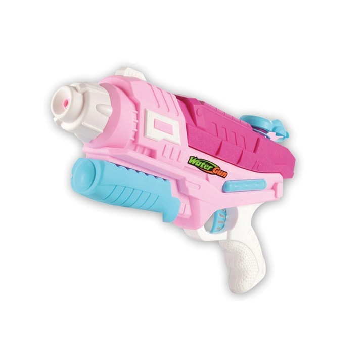 Комплект 2 водни пистолета + комплект водни балони, за деца, Comando Game, за плаж/басейн, резервоар 1x600 мл / 1x550 мл, възраст 6 години+, син/розов