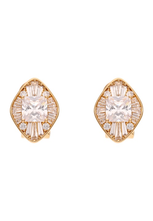 Cercei dama Joella, aurii, din cupru, cu cristale