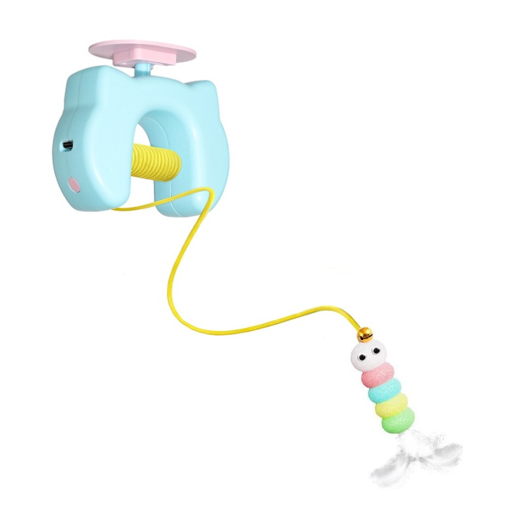 Rechargeable Interactive Cat Yo-Yo Toy, Cartoon Design, Spring Teaser Toy for Self-Entertainment, Exercise & Boredom Relief